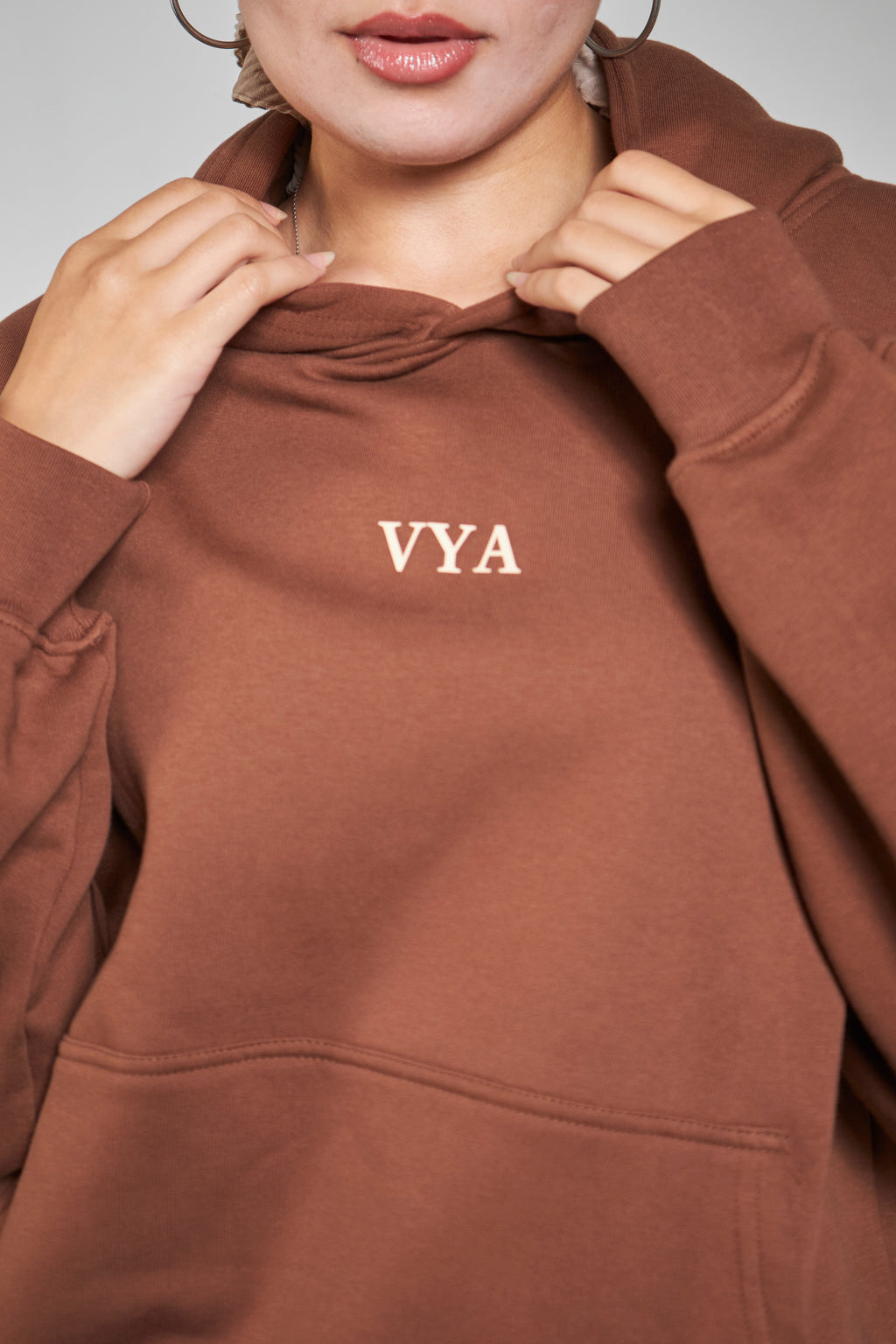 Dark Brown Box Fit Hoodie