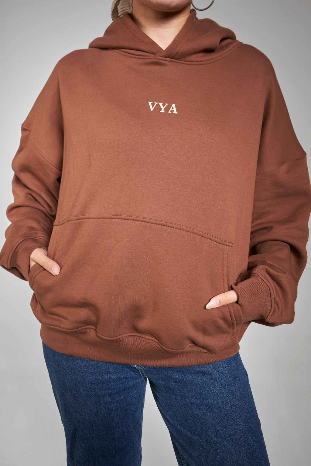 Dark Brown Box Fit Hoodie