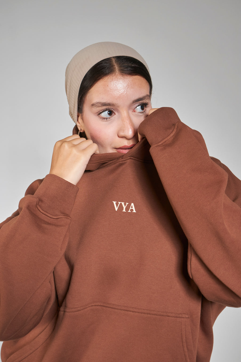 Dark Brown Box Fit Hoodie